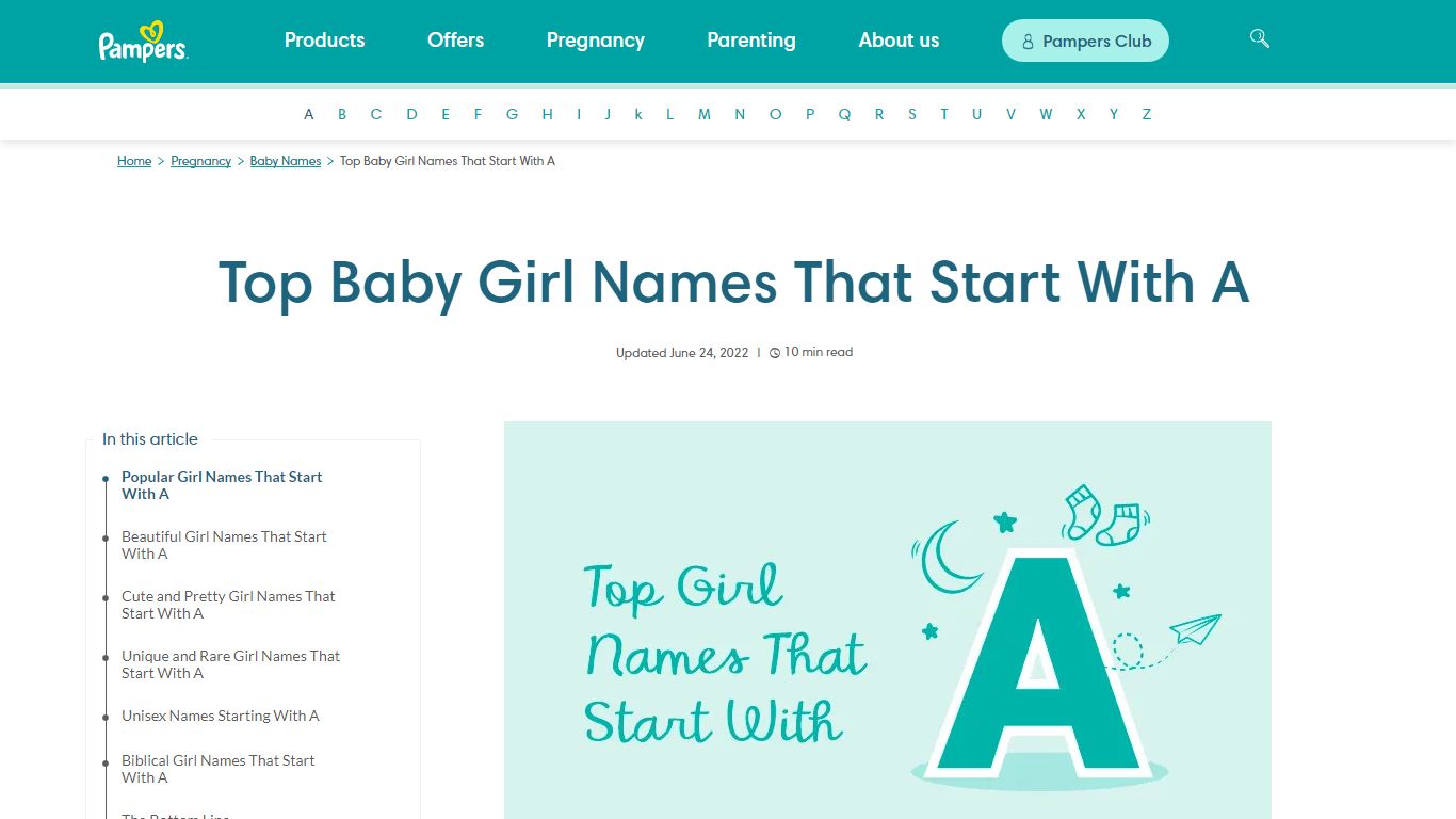 Top Baby Girl Names That Start With A | Pampers